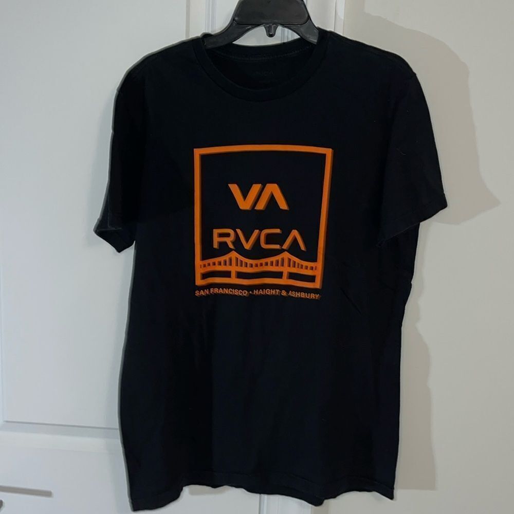 RVCA San Francisco Giants Black Orange Colors Haight Ashbury T Shirt L Men’s
